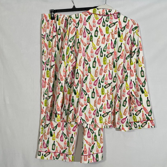 BedHead Pajama Set Size XL LS Top Pants Wine/Champagne Print EUC - Picture 7 of 13